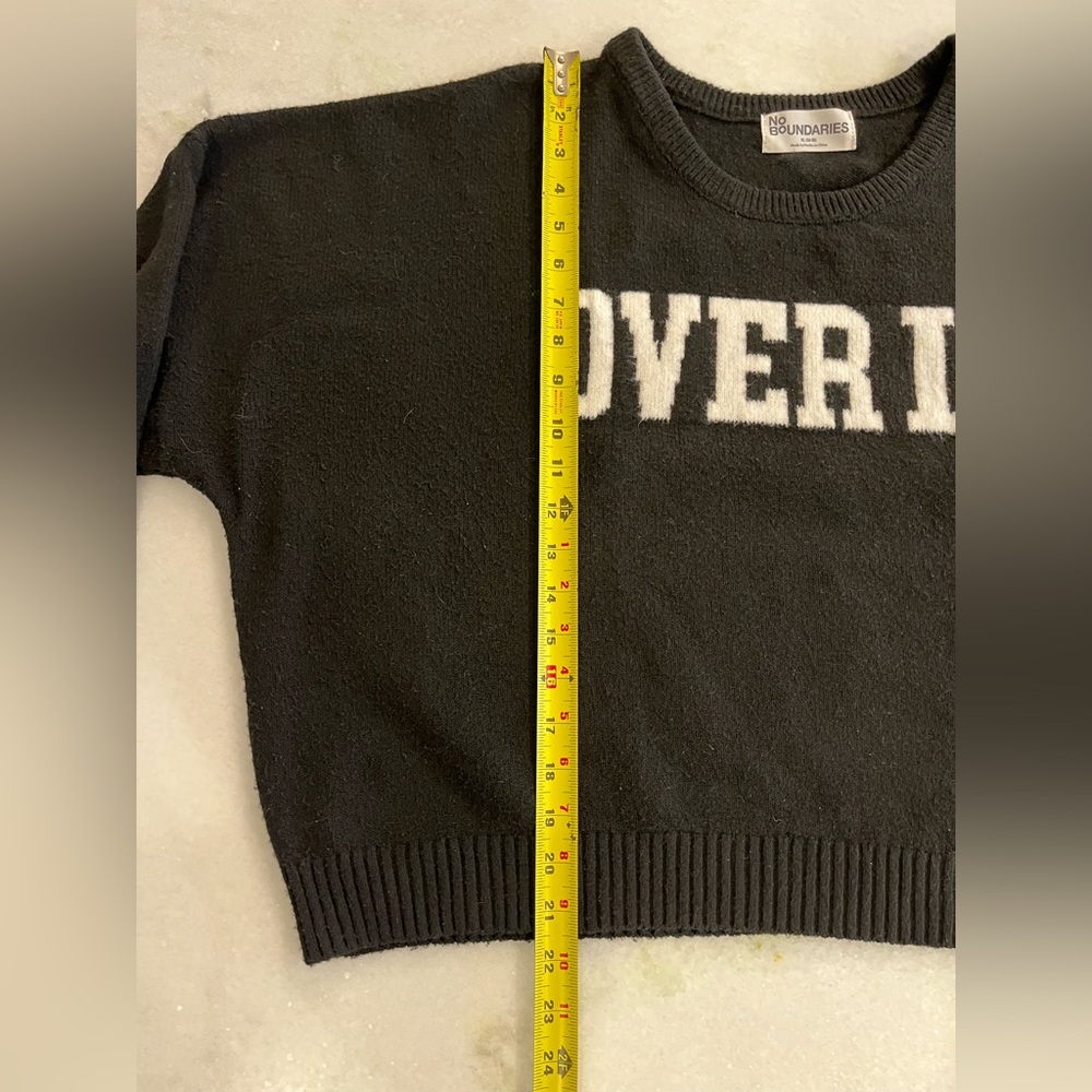 No Boundaries Black 'Over It' Crew Neck Sweater - Picture 4 of 4